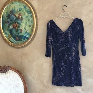 Adorable navy purple animal print dress sz small